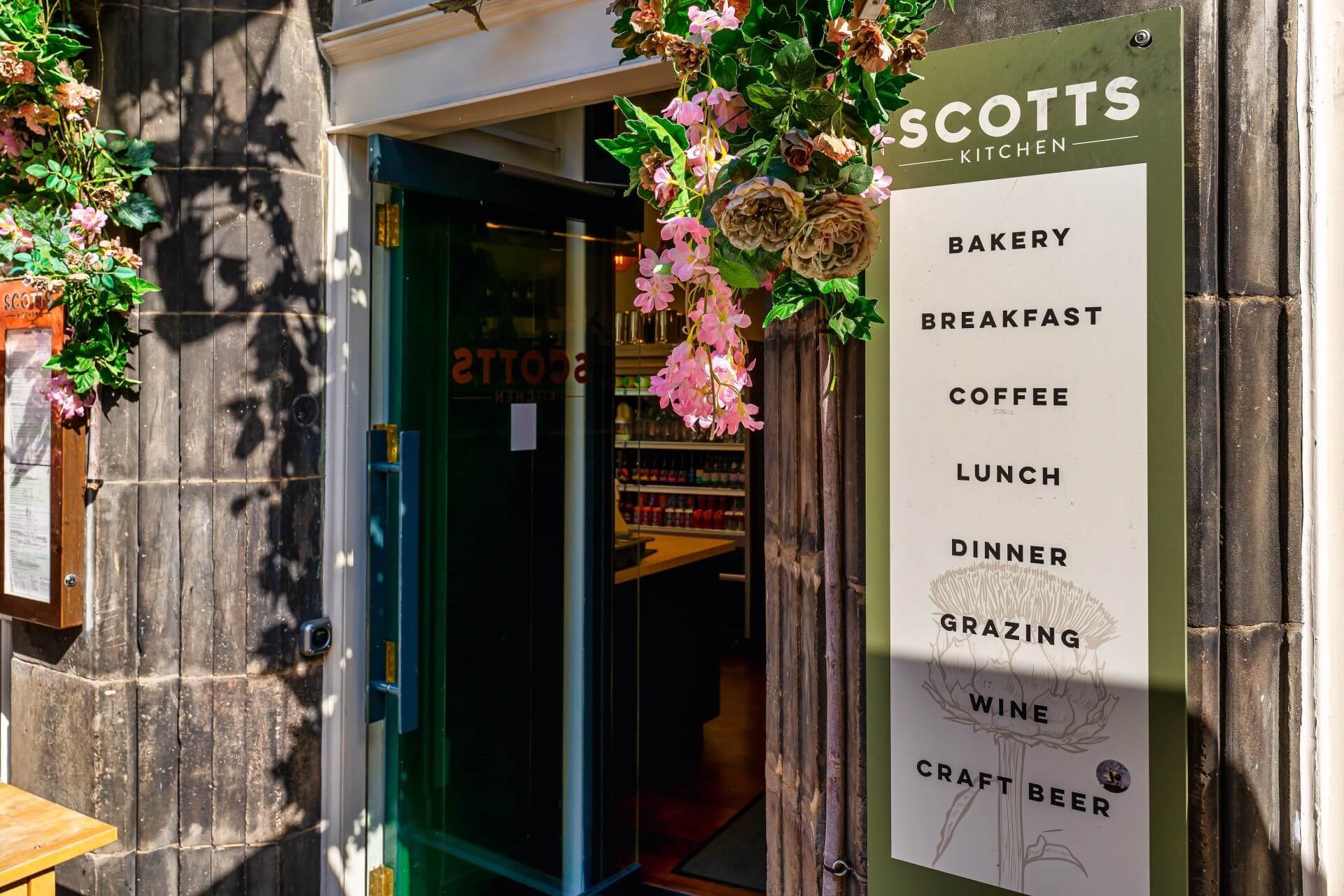 Entrance to Scotts Kitchen in Edinburgh, Scotland