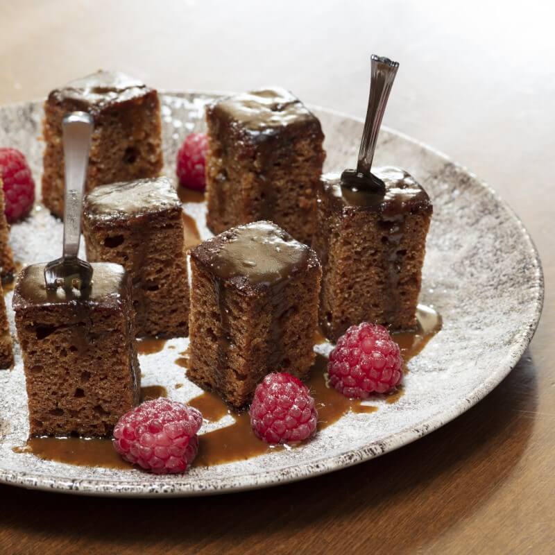 Sticky toffee pudding canapes at Howies Restaurant and Scott Kitchen