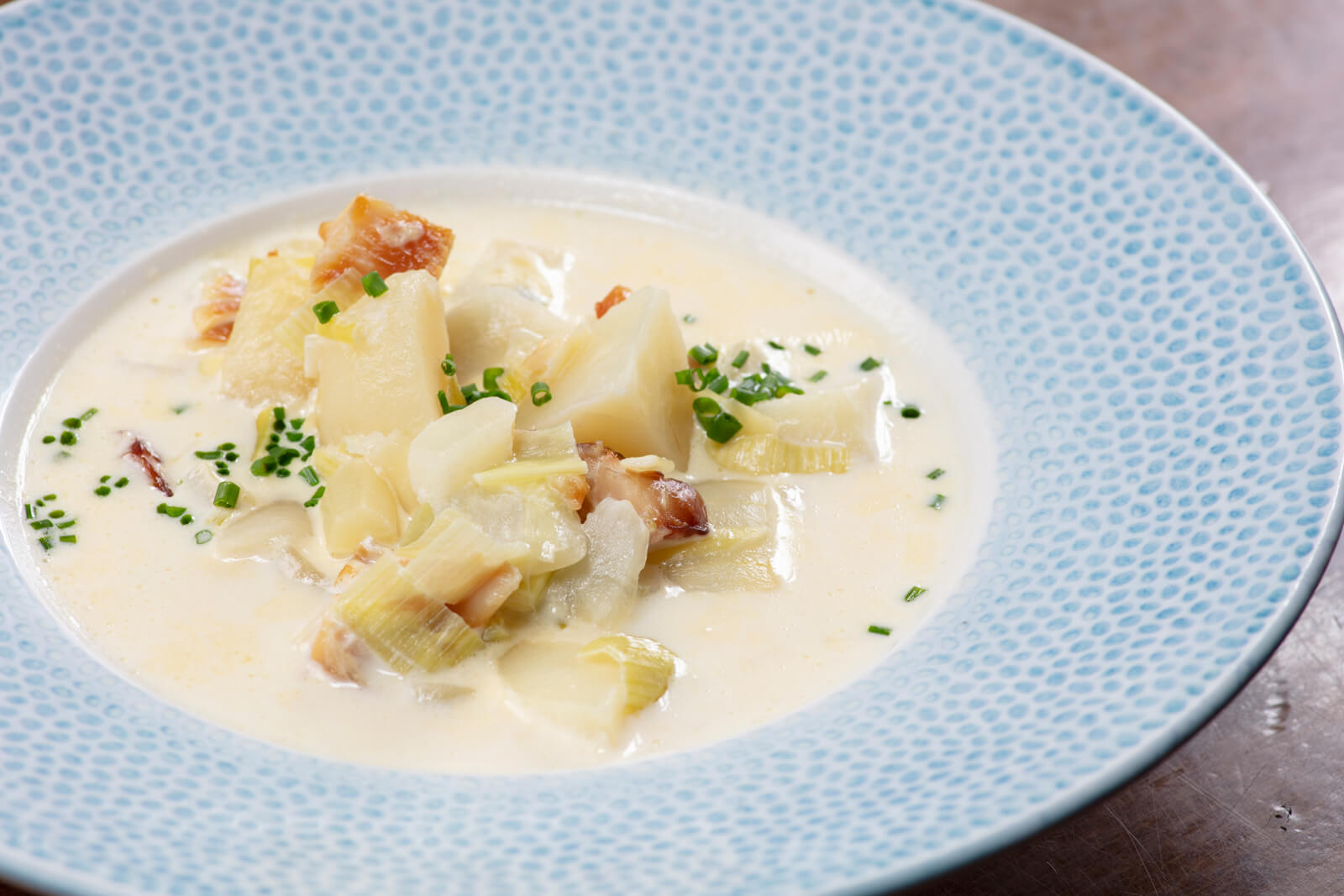 Bowl of Cullen Skink soup from Howies Restaurants, Edinburgh