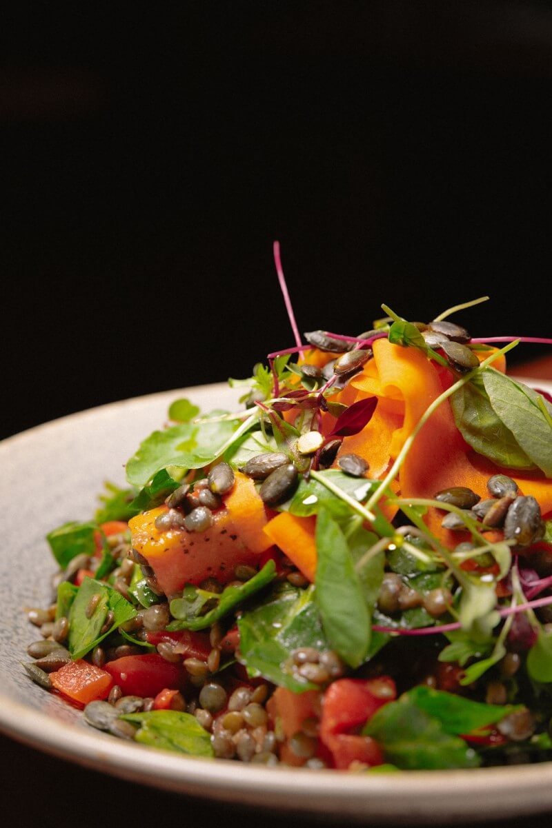 Lentil and squash salad at Howies Restaurants, Edinburgh