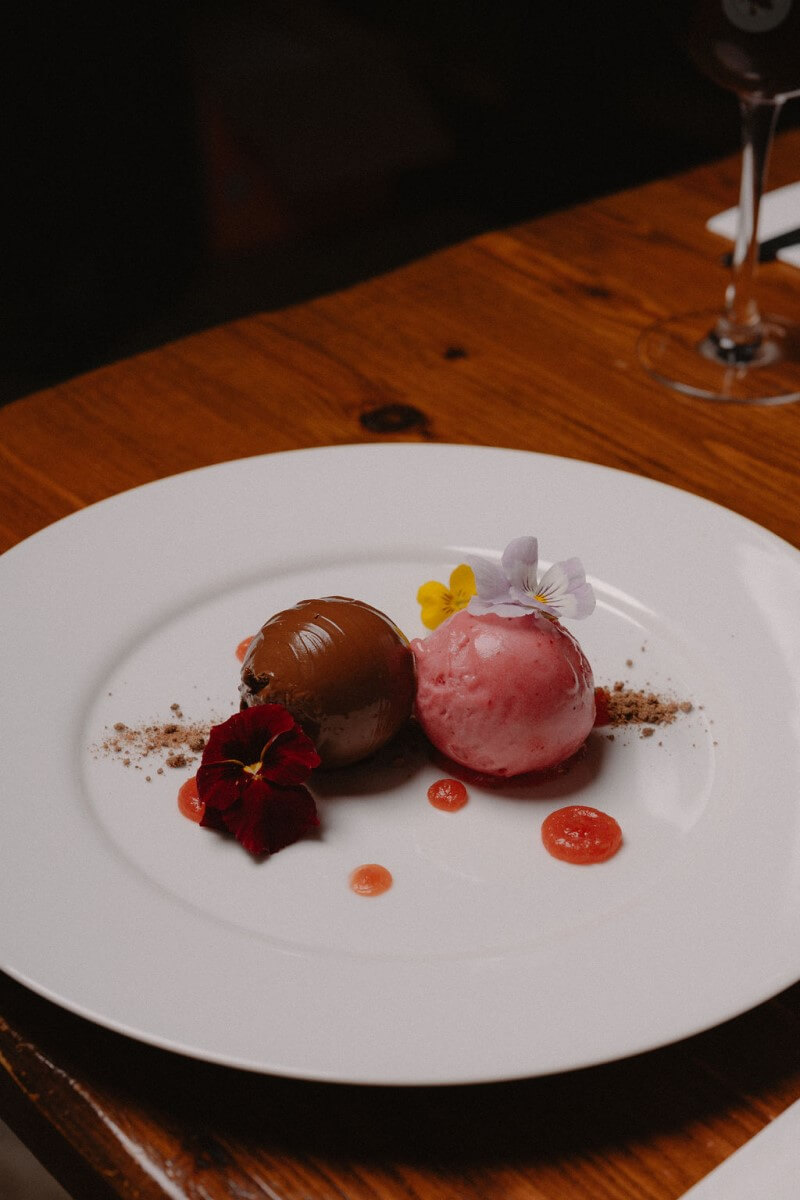 Duo of sorbets at Howies Restaurants, Edinburgh