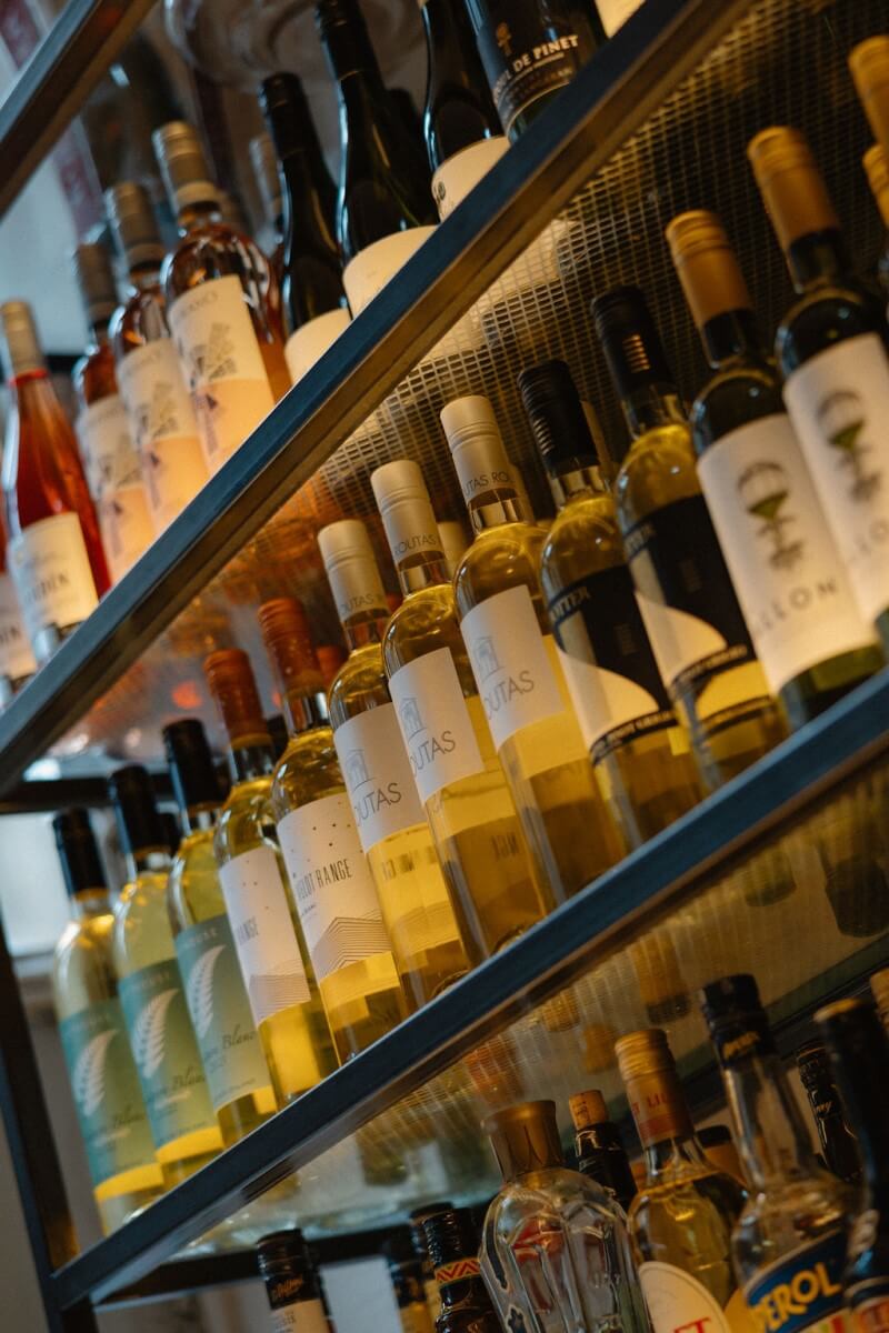 Drinks selection at Howies Restaurant, Victoria Street, Edinburgh